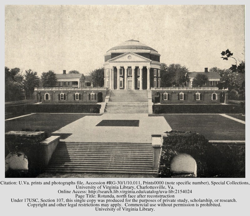 The reconstructed Rotunda in 1898. Courtesy of the Library of the University of Virginia. 