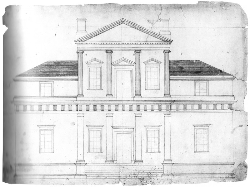 Thomas Jefferson's first sketch of Monticello. Courtesy of the Library of Congress