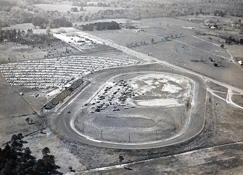 An aerial view of the former racetrack  