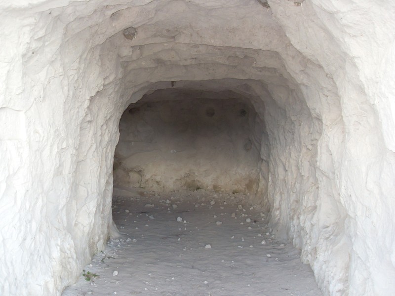 A cave was excavated into the cliff by farmers to store potatoes and other crops during the winter months.