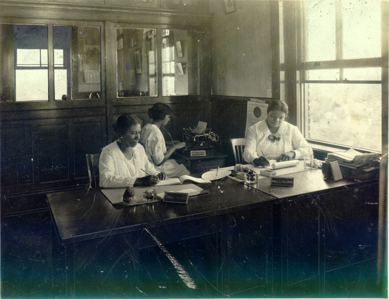 Circa 1910s-1920s photo of the bank's employees