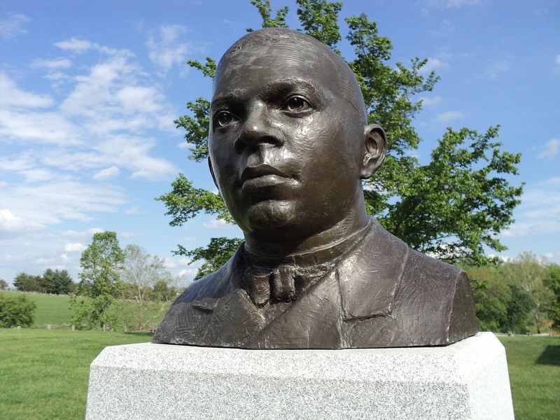Bust of Booker T. Washington created by James Barnhill.