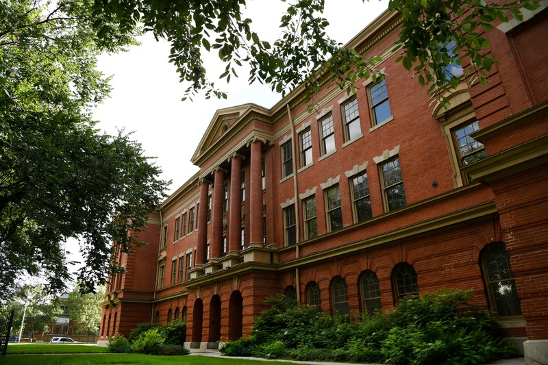 Close Up view of red brick facade