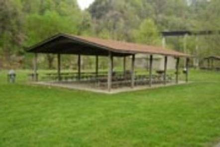 One of the group shelters available to visitors at the lake.