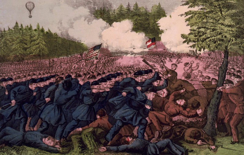This Currier and Ives depiction of the battle was printed soon after the battle.