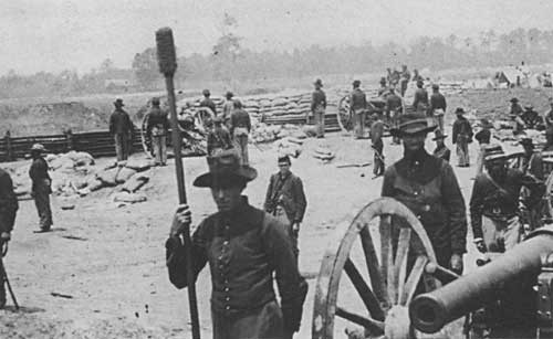Union artillery near Seven Pines prior to the battle