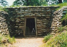 Restored entrance to the mine tunnel from Union lines that produced the infamous Crater