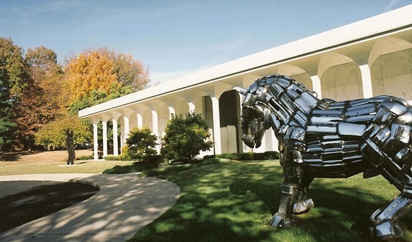 The Cedarhurst Center includes a sculpture garden and the Mitchell Museum.