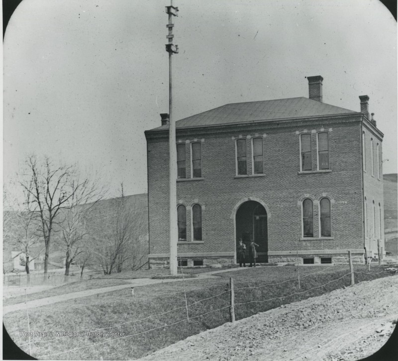 Original Armory Building in 1875 at what is now Oglebay Plaza.