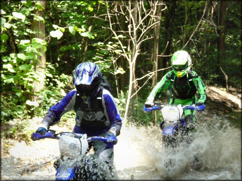 Two Yamaha Riders Crossing the Water.
