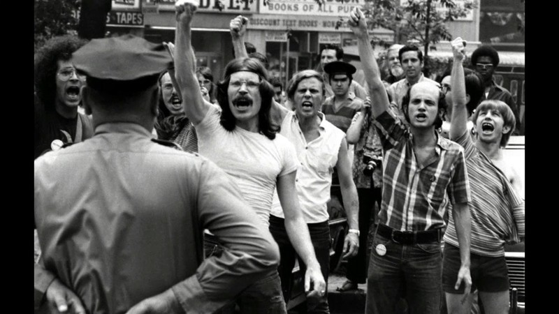 Protesters in the days following the initial riot. 