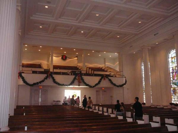Inside First United Methodist Church.