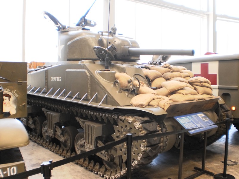 This Sherman tank is just one of the thousands of artifacts the museum has on display at any one time.  