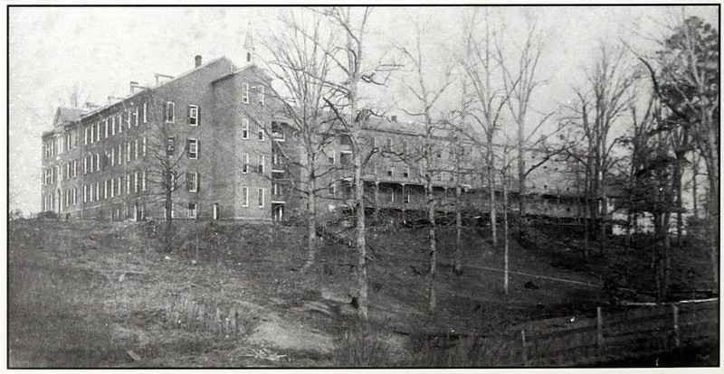 College Building on the left, connected to the Monastery on the right.