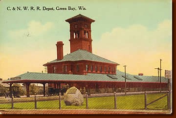 A postcard of the depot