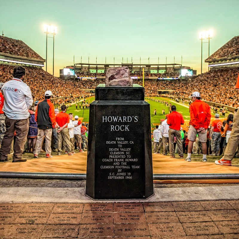 Howard's Rock atop the hill pregame