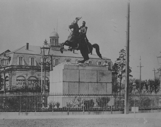 Presbytere from Jackson Square, circa 1900: The cupola, added in 1847, is visible. The cupola went missing during the New Orleans Hurricane of 1915 and has not been recovered as of today. It was replaced in 2005 Courtesy of Louisiana State Museum.