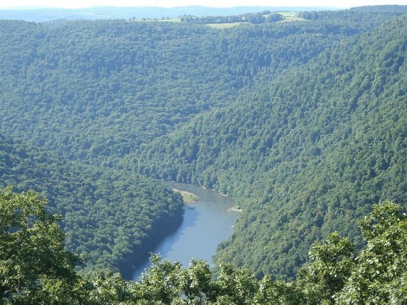 View of gorge and the Cheat River from the Coopers Rock Overlook, which is a short walk from the park's main parking area