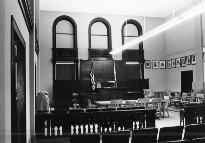 Interview view of Cole County Circuit Courtroom on 2nd floor (Holmes 1972)