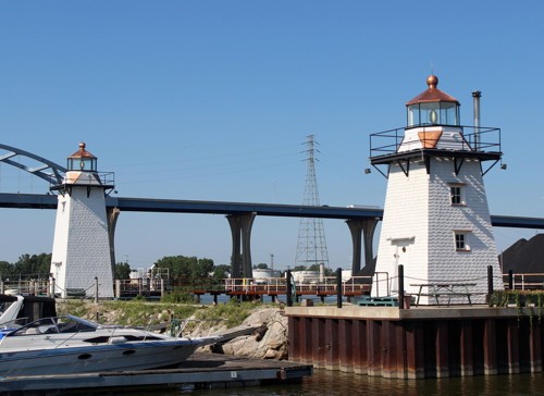 View of the lighthouses looking southwards