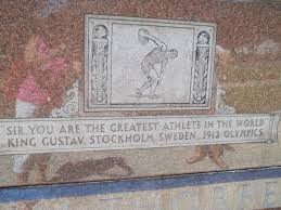 Close up photo of the inscription on the mausoleum.  