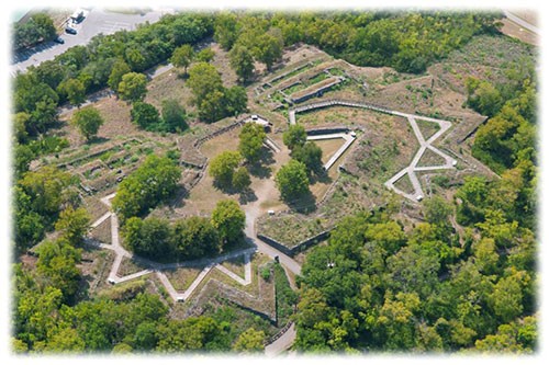 Aerial view of Fort Negley, 2011