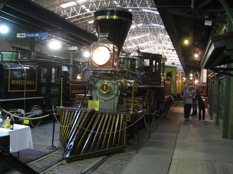 A train on display at the railroad museum