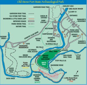 Old Stone Fort Map courtesy of discoverhistorictravel.com