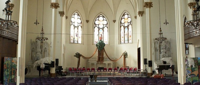 Interior view of the cathedral, which hosts over a dozen concerts each year