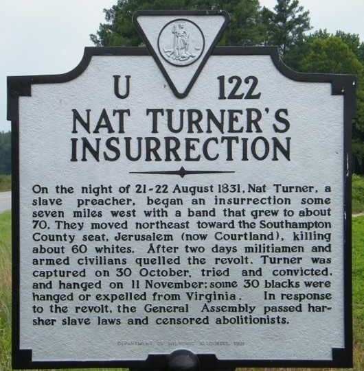 Historical Marker for Nat Turner's Insurrection