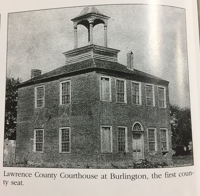 The Lawrence County Court House in Burlington, the first county seat.