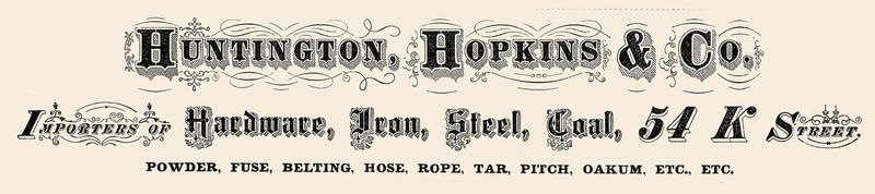 An 1874 advertisement for goods offered by the Huntington & Hopkins company.