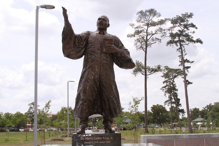 The 8 foot-tall bronze statue of Dr. Martin Luther King, Jr., Houston, TX.