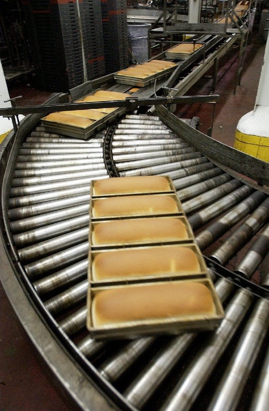 Freshly-baked loaves of bread in 2005