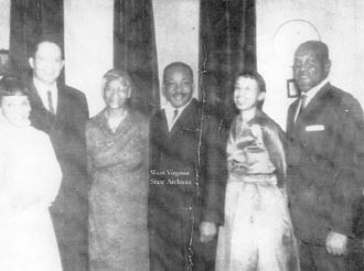 A photo of Rev. Martin Luther King, Jr. in Charleston, WV in 1960.