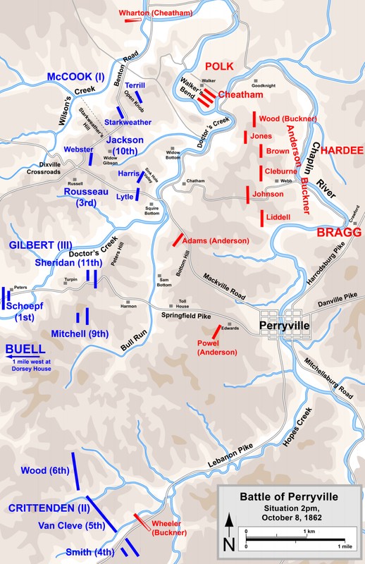 A map of the battlines during the conflict. 