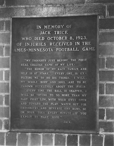 Monument erected by the student body in honor of Jack Trice 