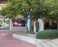The bust stands prominent in the square that allows plenty of room for celebrations.