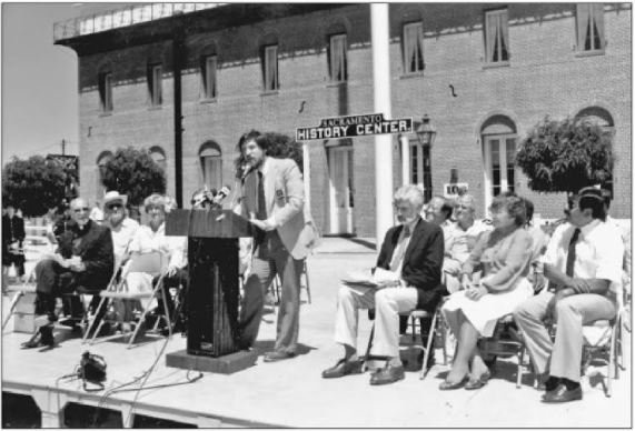 The newly rebuilt Water Works is dedicated in August 1985 as the Sacramento History Center. The Center went through several iterations and partnerships in the 1990s and 2000s before its current incarnation as the Sacramento History Museum.