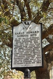 Sign marking the site of the Howard Public School in Columbia, South Carolina. 