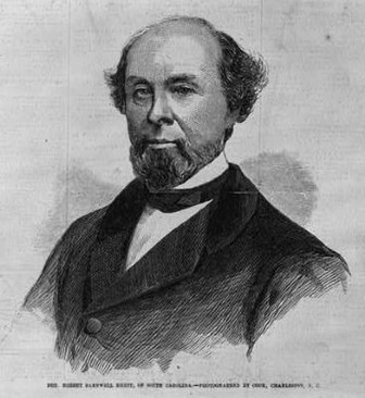 A sketch on Robert Rhett published in a local newspaper in 1861. 