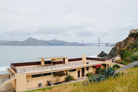 A view of the beach with the Golden Gate Bridge visible in the distance. (Photo courtesy of Wikimedia Commons.)