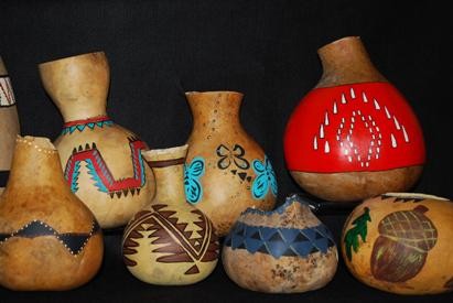 Indian-made gourds at the California State Indian Museum