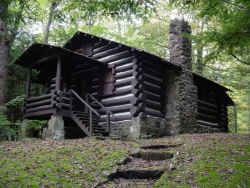 One of the log cabins constructed by the CCC at Cabwaylingo.
