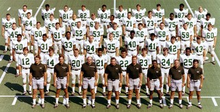 This is Marshall's Football Team in 1970 at the start of the season.