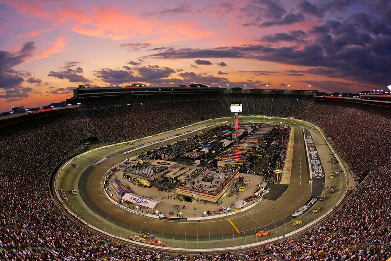 Overhead view during a race