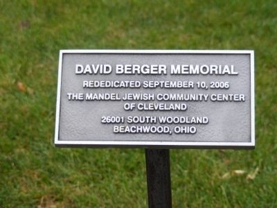 David Berger National Memorial Marker