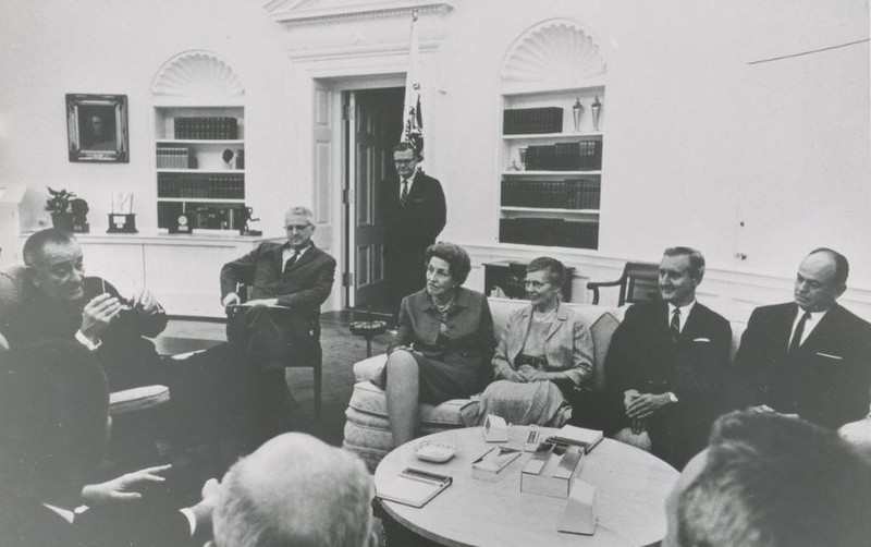 Dr. Sitterly meets with President Johnson at the White House, Spring 1966. 