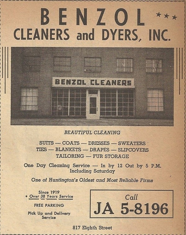 Ad for Benzol Cleaners, circa 1955