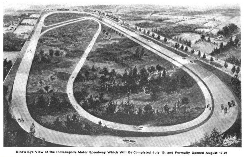 1909 artist's rendition of the original speedway plan (not an actual picture).